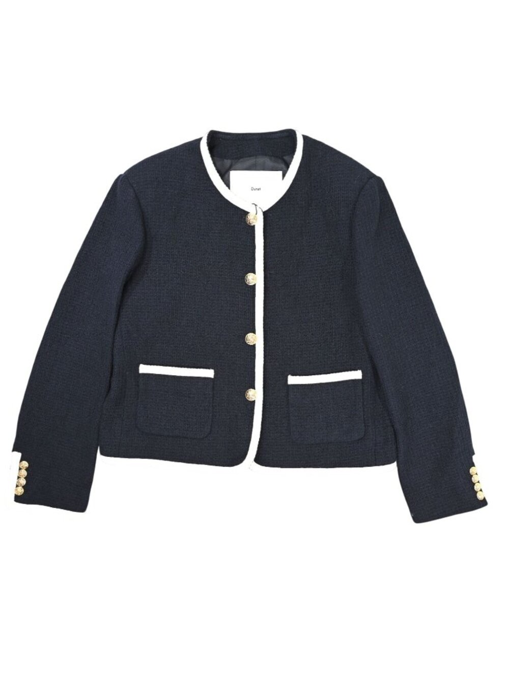 Dunst Classic Boucle Tweed Jacket in Navy
